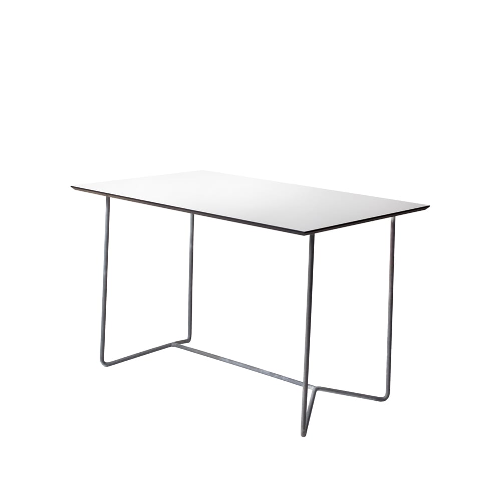 Grythyttan Stålmöbler High Tech table rectangular White-hot-dip galvanized stand