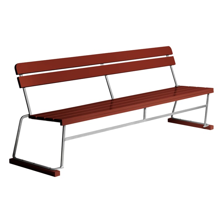 Soffa 5 sofa - Dark red lacquered oak-galvanized base - Grythyttan Stålmöbler