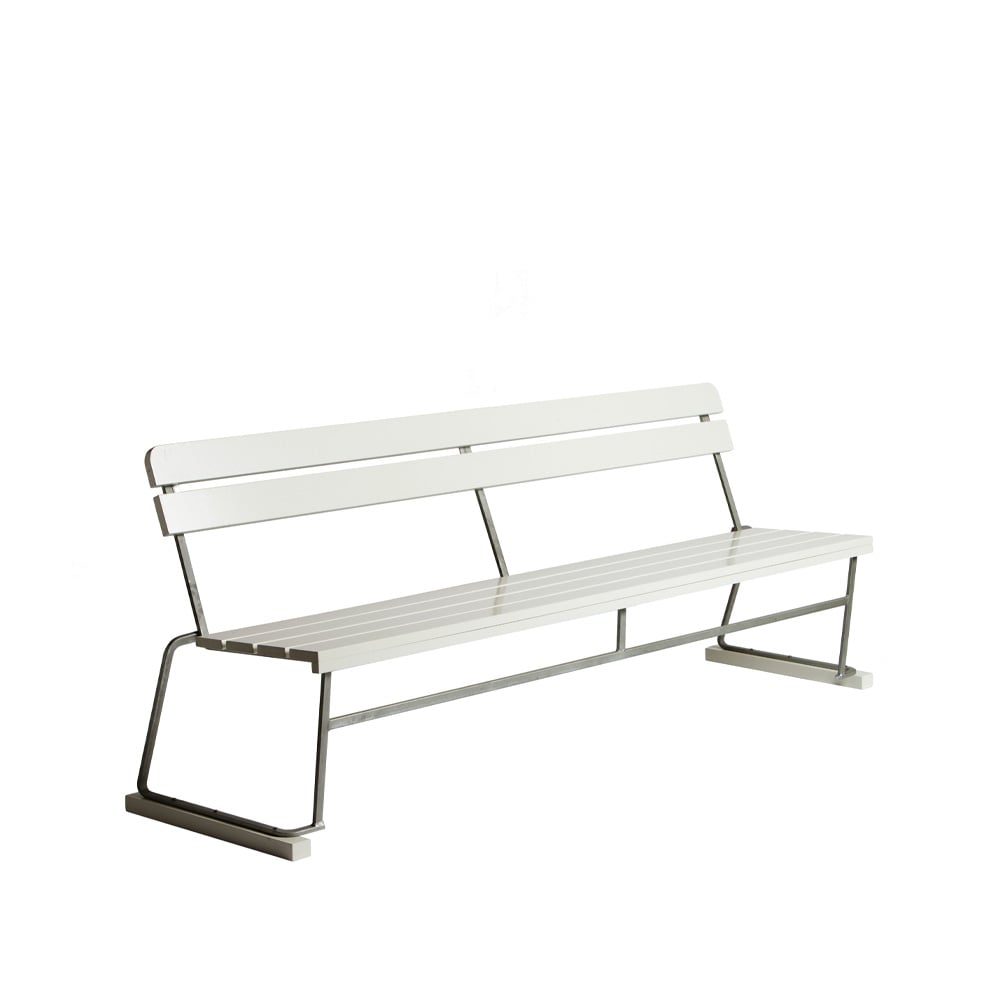 Grythyttan Stålmöbler Soffa 5 sofa White lacquer oak-hot-dip galvanized stand