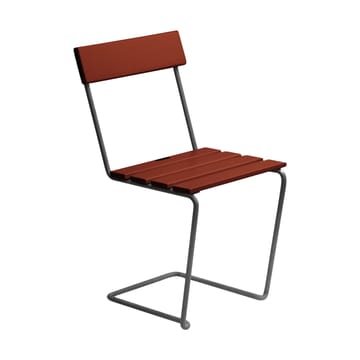 Stol 1 chair - Dark red lacquered oak-galvanized base - Grythyttan Stålmöbler