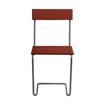 Stol 1 chair - Dark red lacquered oak-galvanized base - Grythyttan Stålmöbler