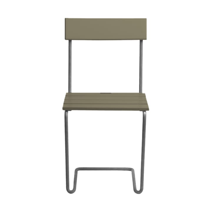 Stol 1 chair, Light green oak-hot galvanized base Grythyttan Stålmöbler