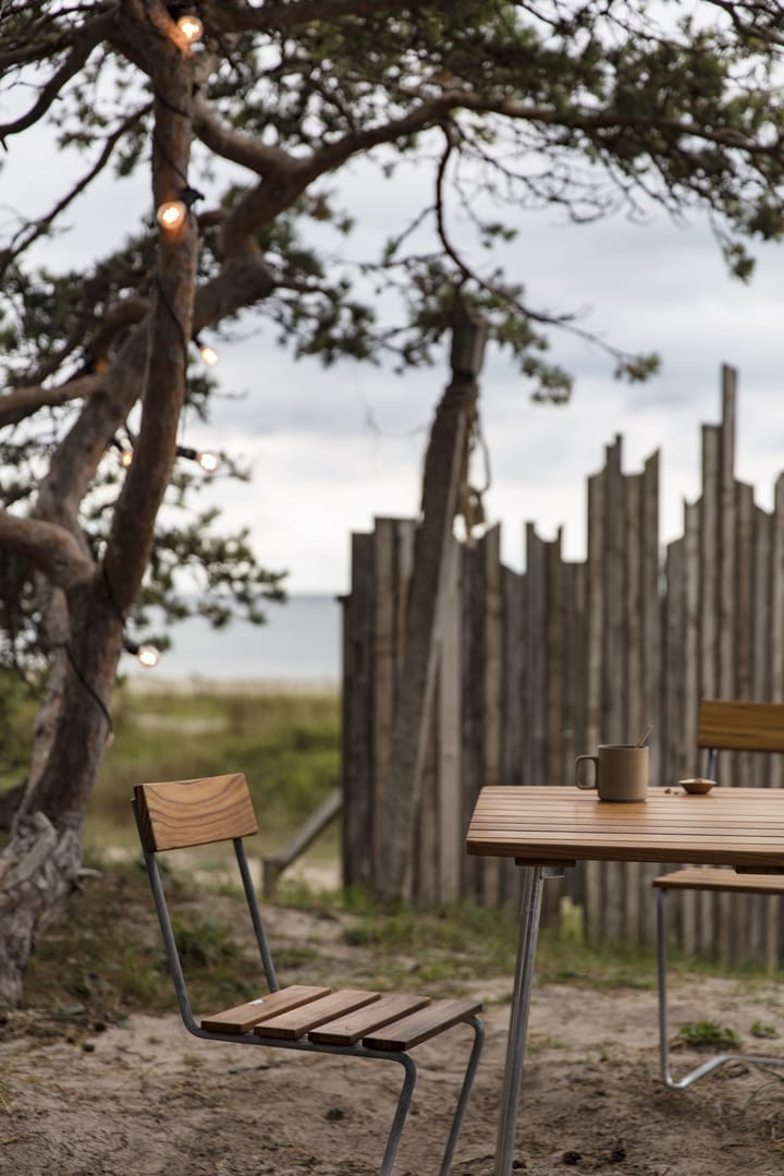 Stol 1 chair, Teak-hot-dip galvanized stand Grythyttan Stålmöbler