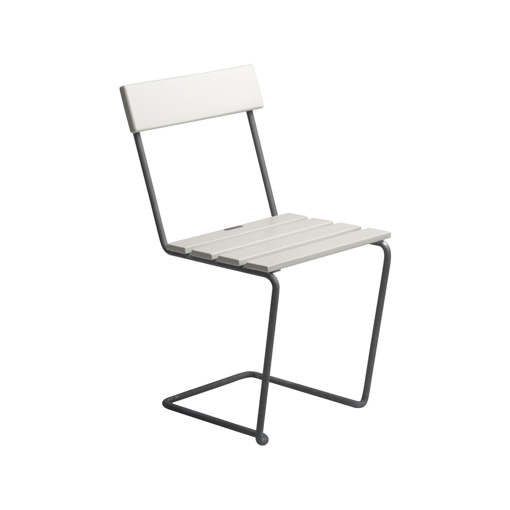 Grythyttan Stålmöbler Stol 1 chair White lacquer oak-hot-dip galvanized