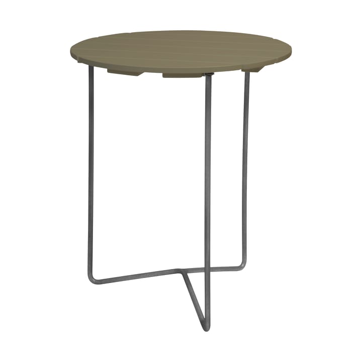 Table 6B table Ø60 cm - Light green oak-hot galvanized base - Grythyttan Stålmöbler