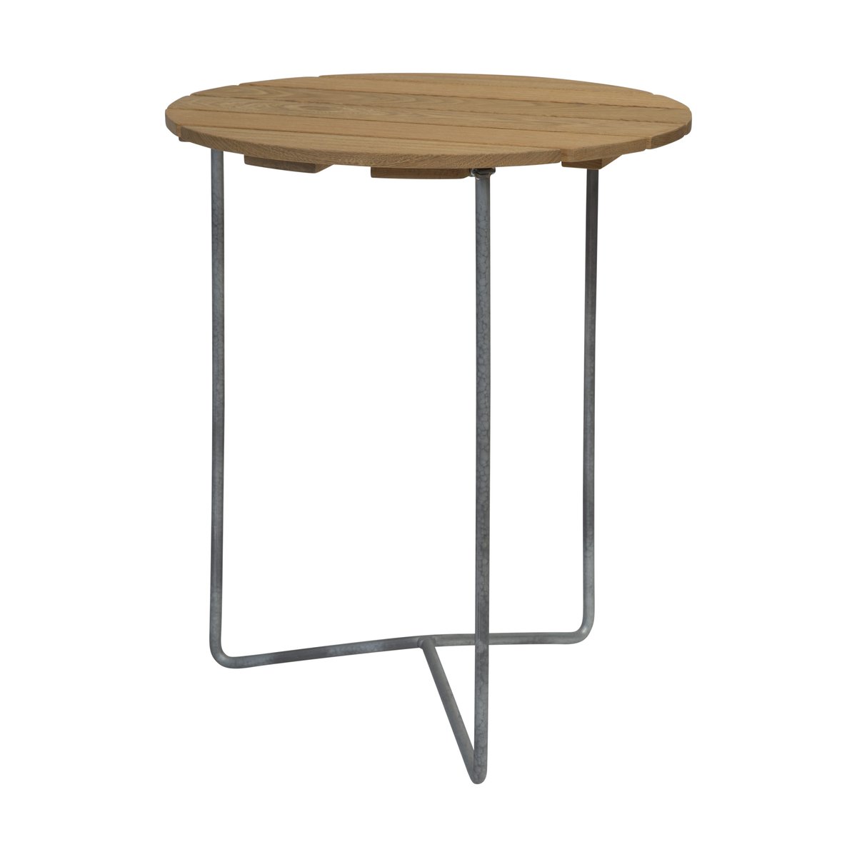 Grythyttan Stålmöbler Table 6B table Ø60 cm Oiled oak-galvanized legs