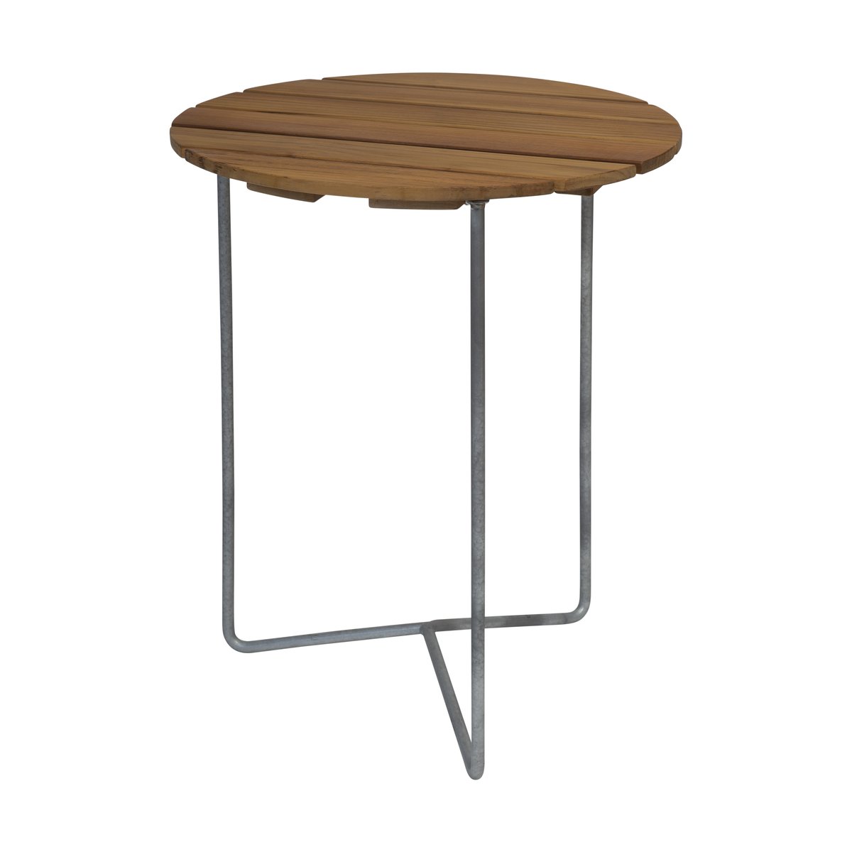 Grythyttan Stålmöbler Table 6B table Ø60 cm Untreated teak - galvanized legs