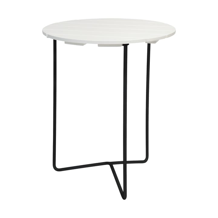 Table 6B table Ø60 cm - White lacquered oak-black base - Grythyttan Stålmöbler