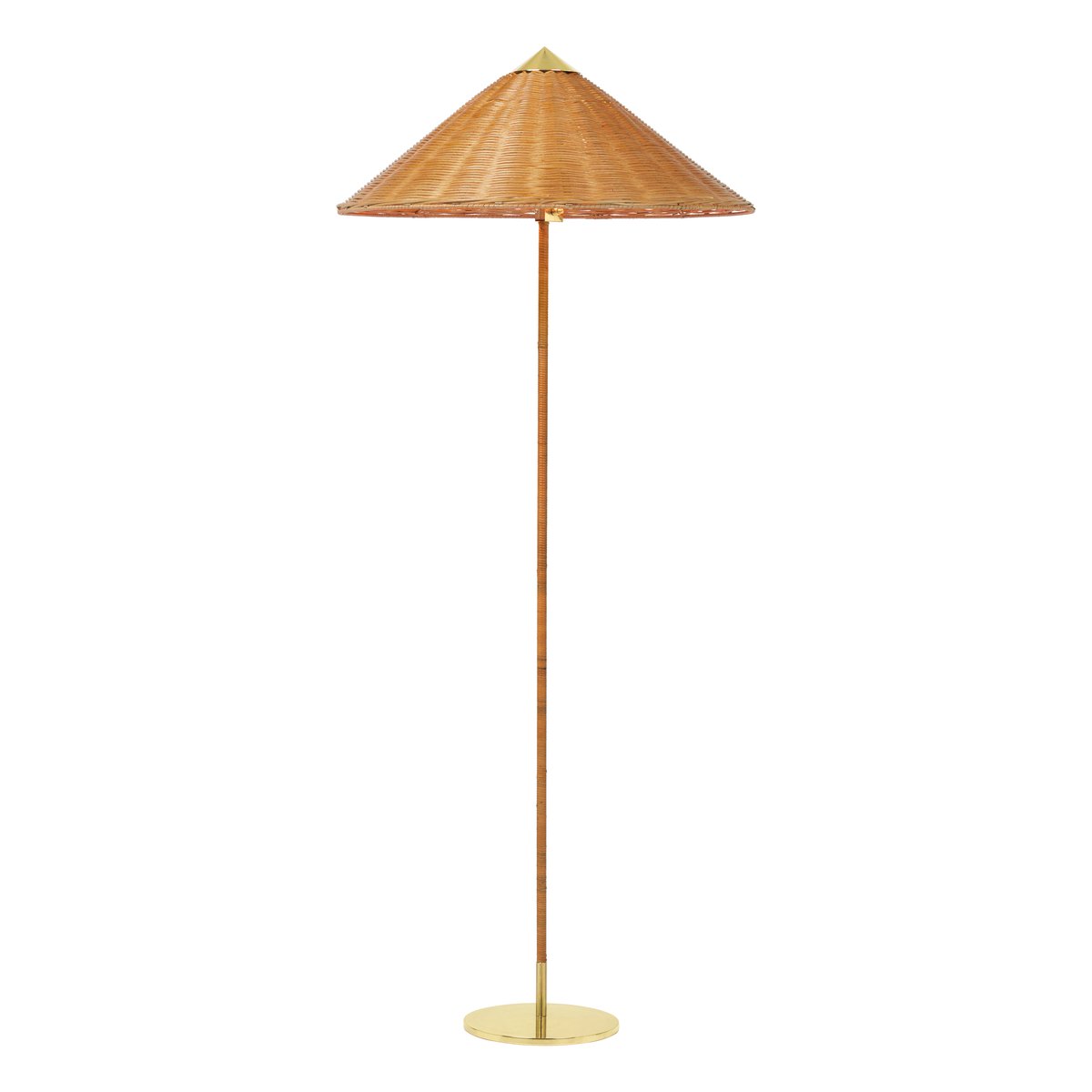 GUBI 9602 floor lamp Brass-wicker willow