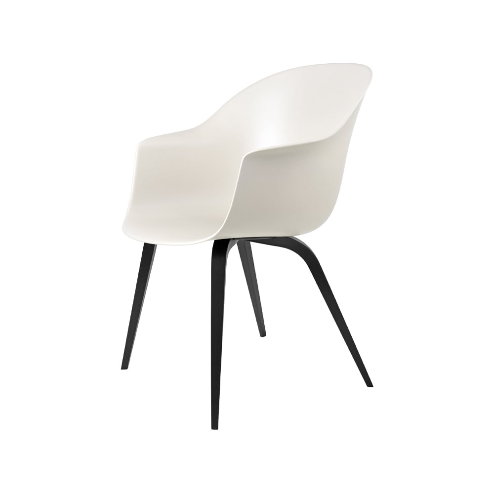 GUBI Bat Chair Alabaster white, black stained ash legs