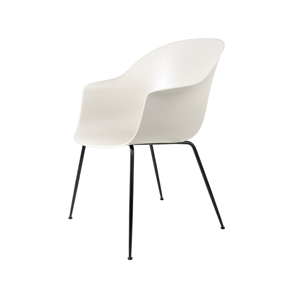 GUBI Bat Chair Alabaster white, black steel legs