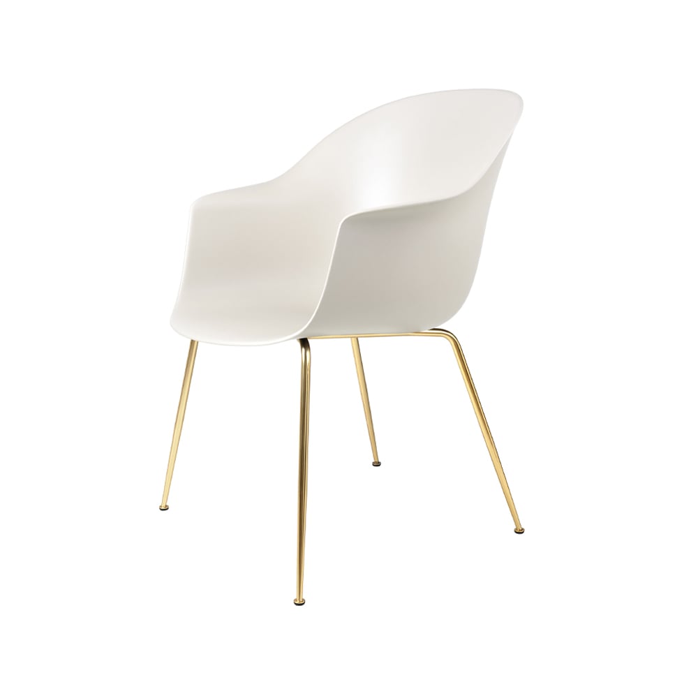 GUBI Bat Chair Alabaster white, brass legs