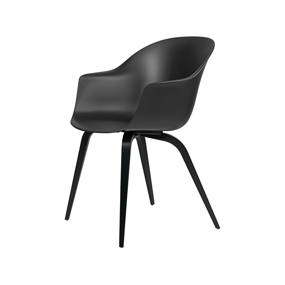 GUBI Bat Chair Black, black stained ash legs