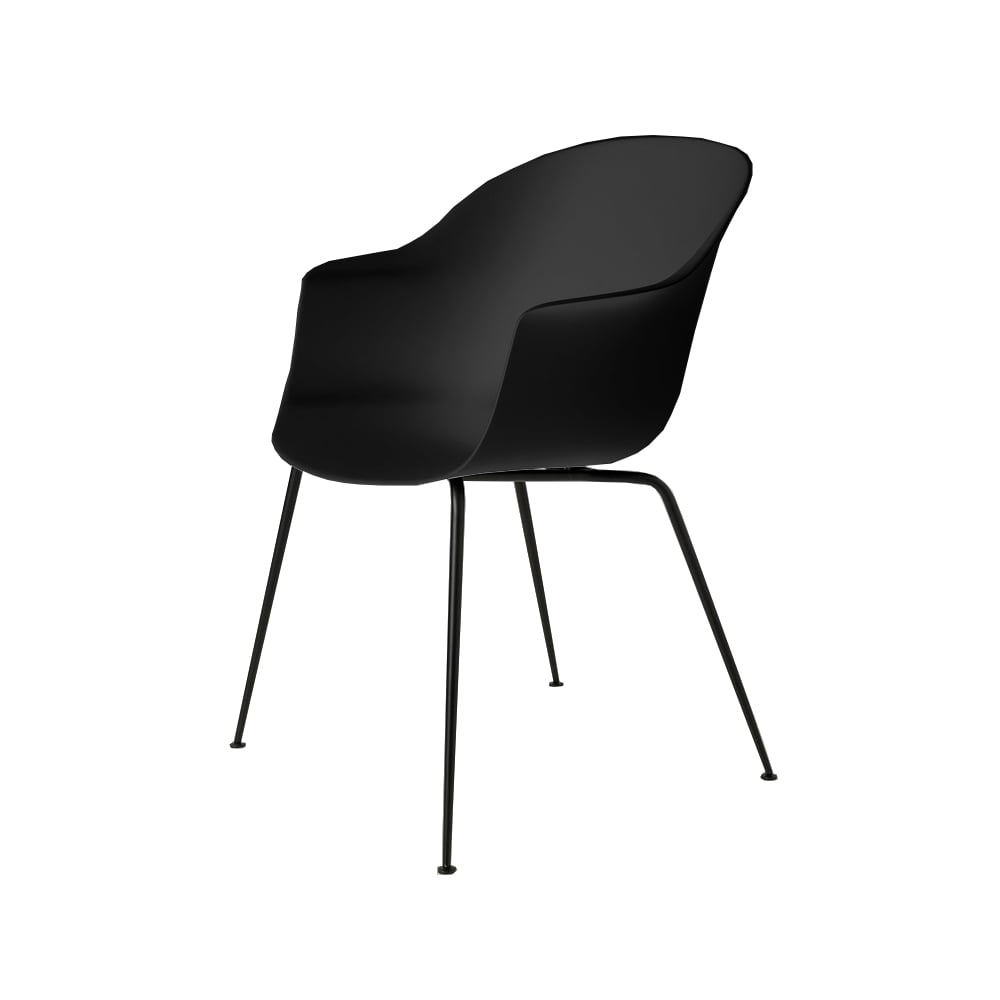 GUBI Bat Chair Black, black steel legs