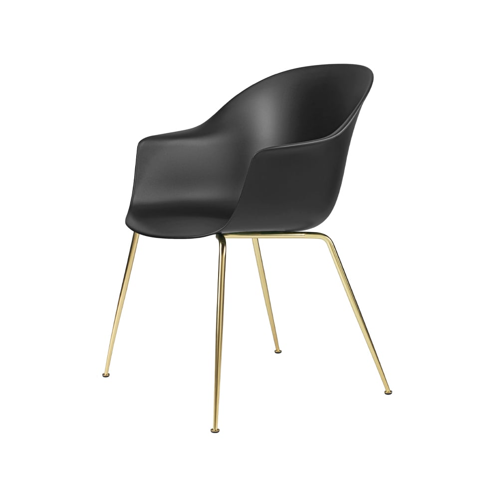 GUBI Bat Chair Black, brass legs