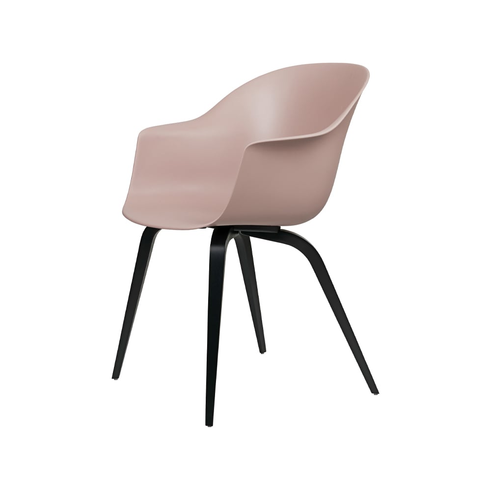 GUBI Bat Chair Sweet pink, black stained ash legs