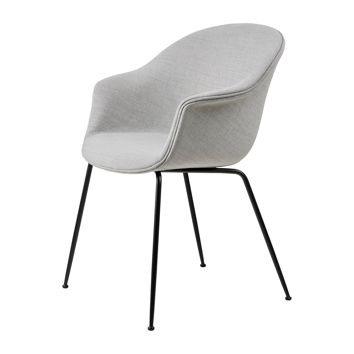 GUBI Bat Dining Chair - - fully upholstered, conic base Remix 3 nr.123-black