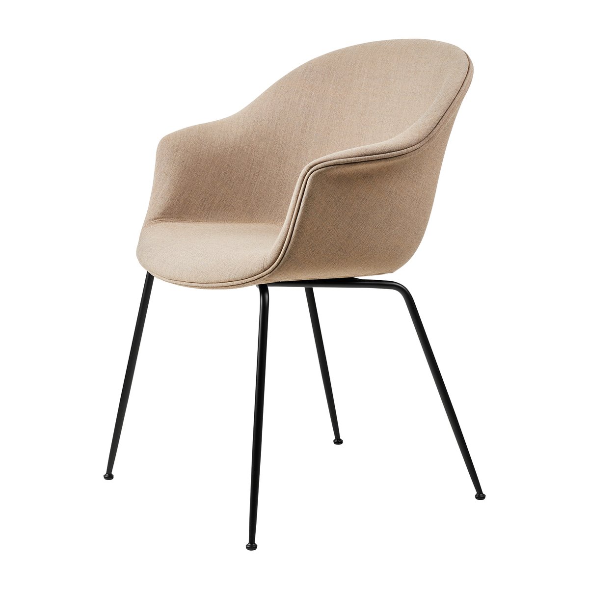 GUBI Bat Dining Chair - - fully upholstered, conic base Remix 3 nr.233-black