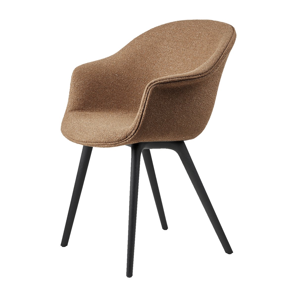 GUBI Bat Dining Chair - - fully upholstered, plastic base Around bouclé 032-black