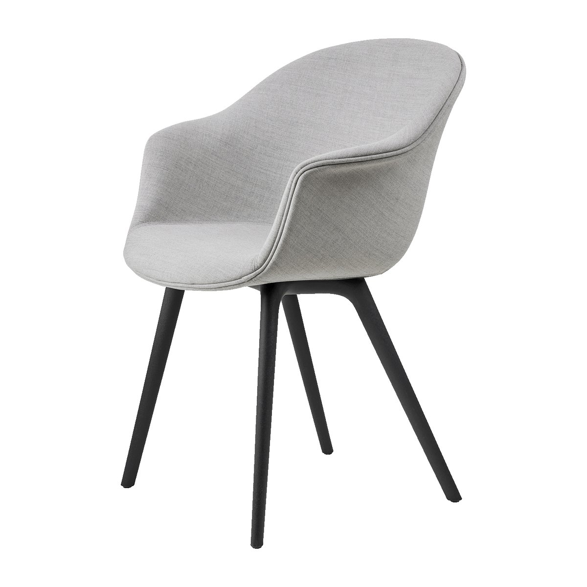 GUBI Bat Dining Chair - - fully upholstered, plastic base Remix 3 nr.123-black