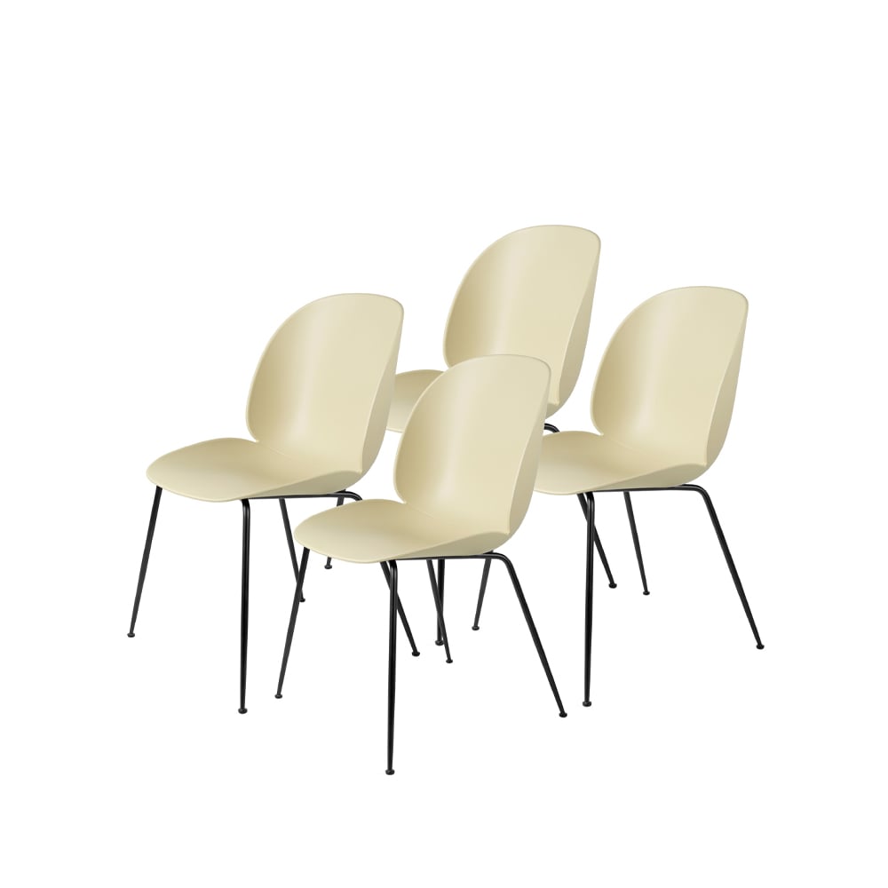 GUBI Beetle 4-pack Chair Pastel green, black steel legs