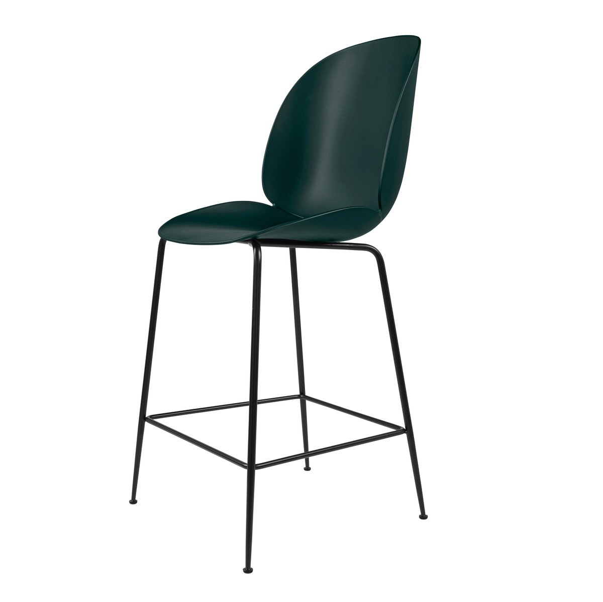 GUBI Beetle Barchair plastic black legs Green