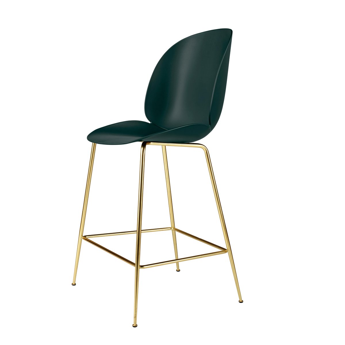 GUBI Beetle Barchair plastic with brass legs Green