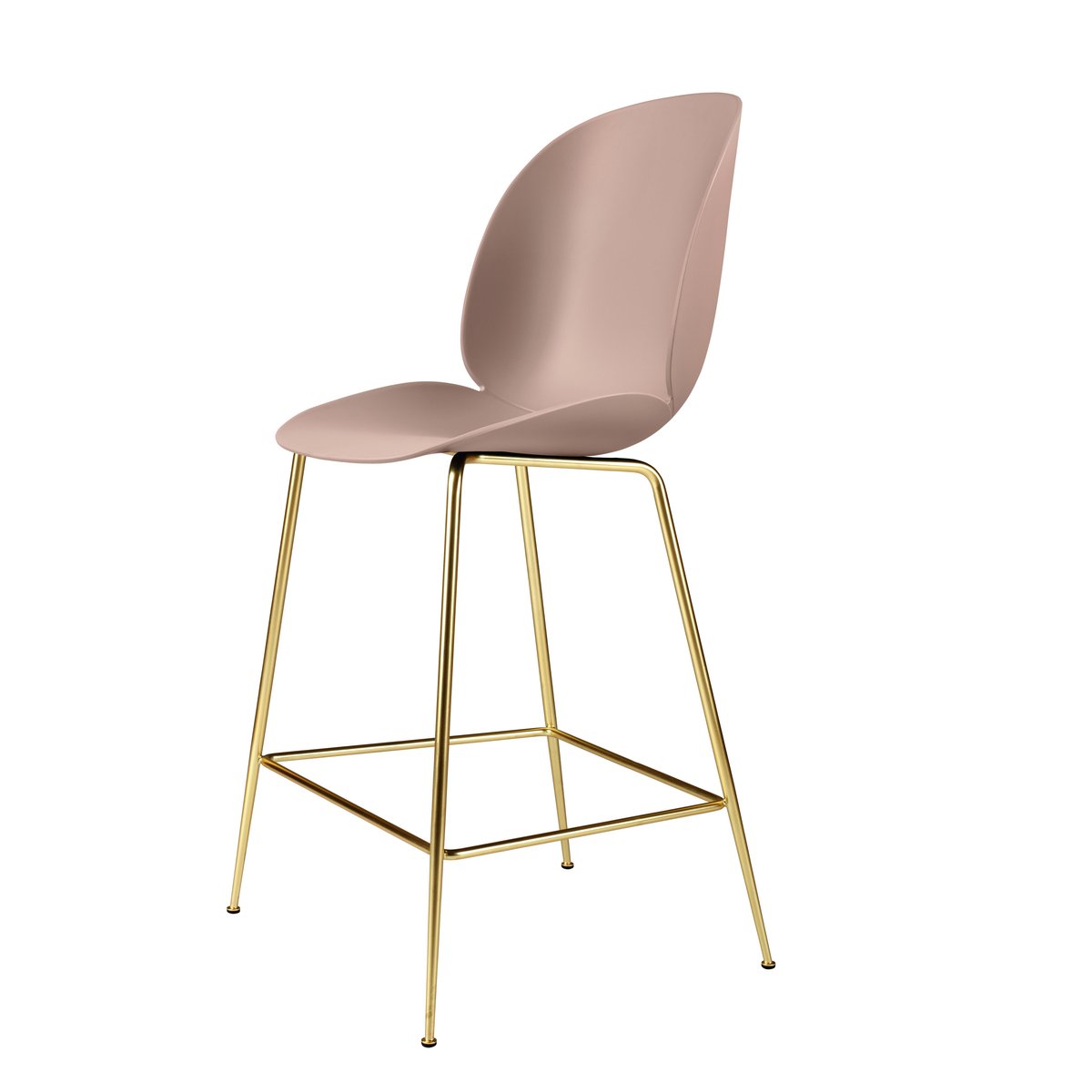 GUBI Beetle Barchair plastic with brass legs Sweet pink