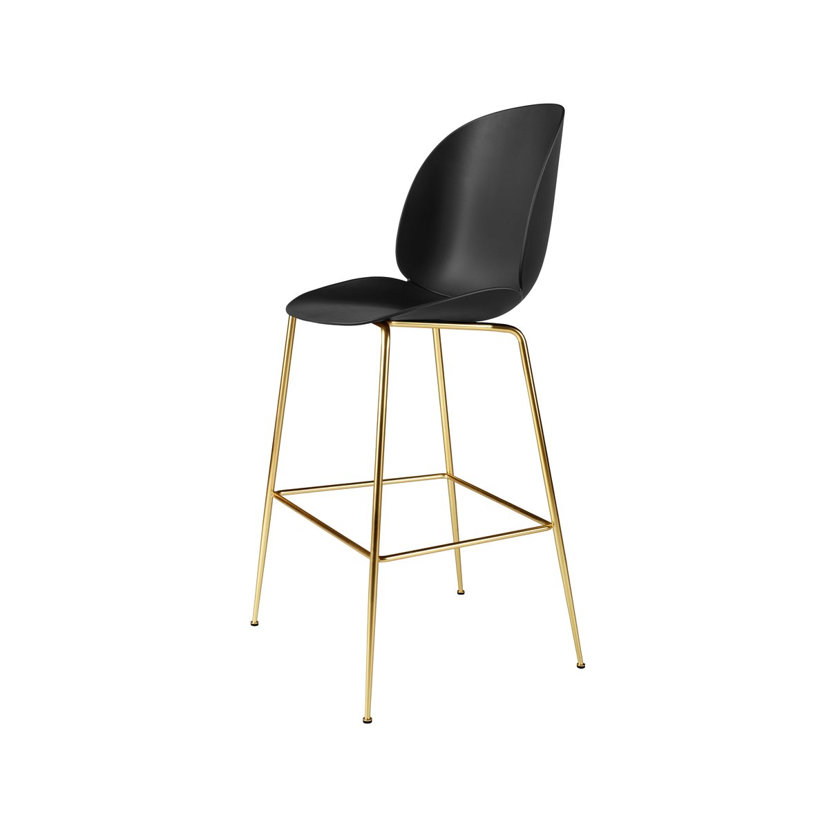 GUBI Beetle Barstool high Black, brass legs