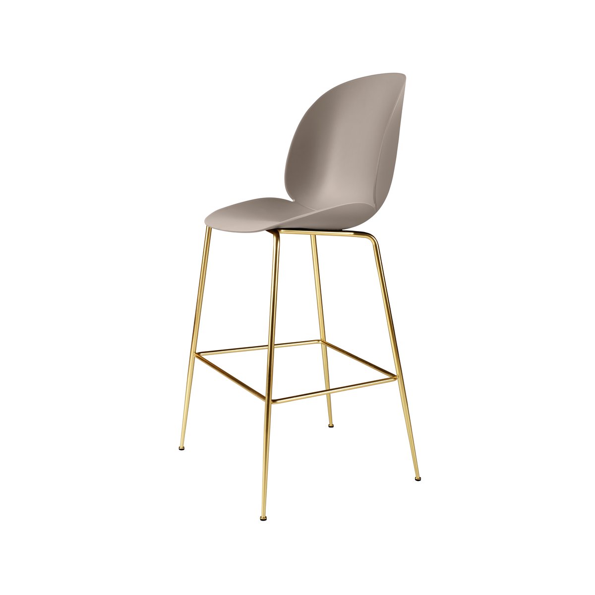 GUBI Beetle Barstool high New beige, brass legs