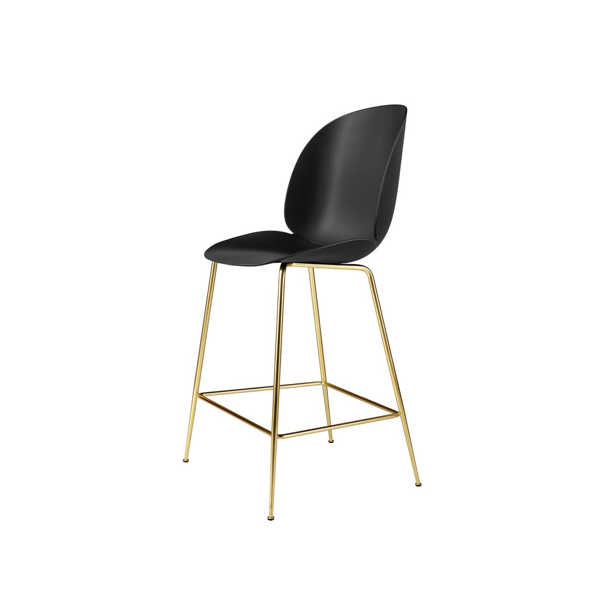 GUBI Beetle barstool low Black, brass legs