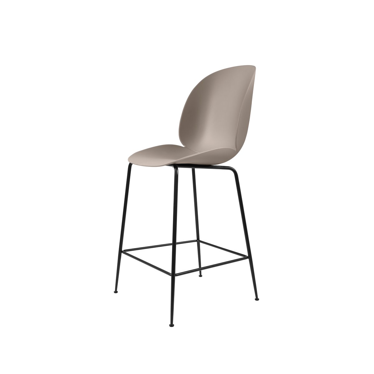 GUBI Beetle barstool low New beige, black steel legs