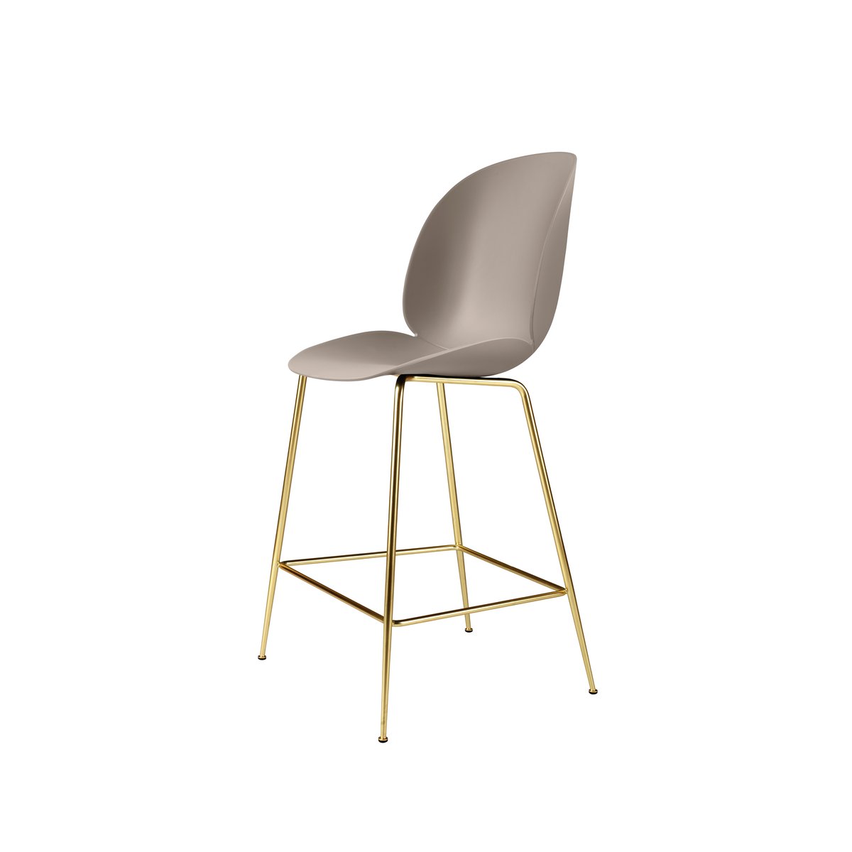 GUBI Beetle barstool low New beige, brass legs