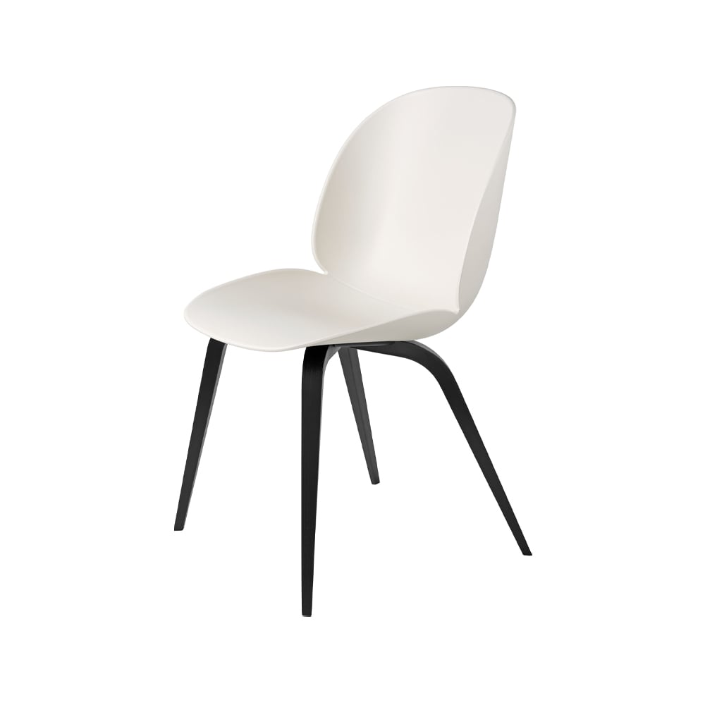 GUBI Beetle chair Alabaster white, black stained birch legs