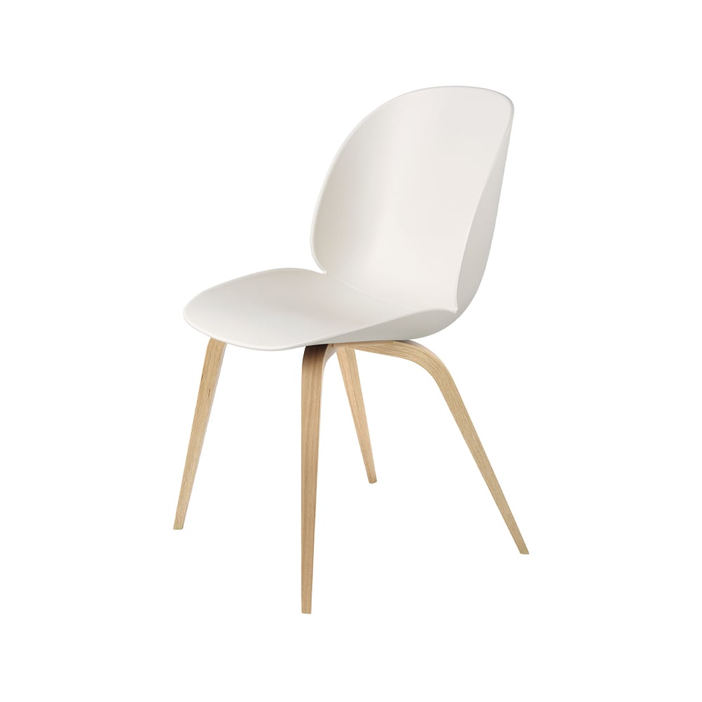 GUBI Beetle chair Alabaster white, matte lacquered oak legs