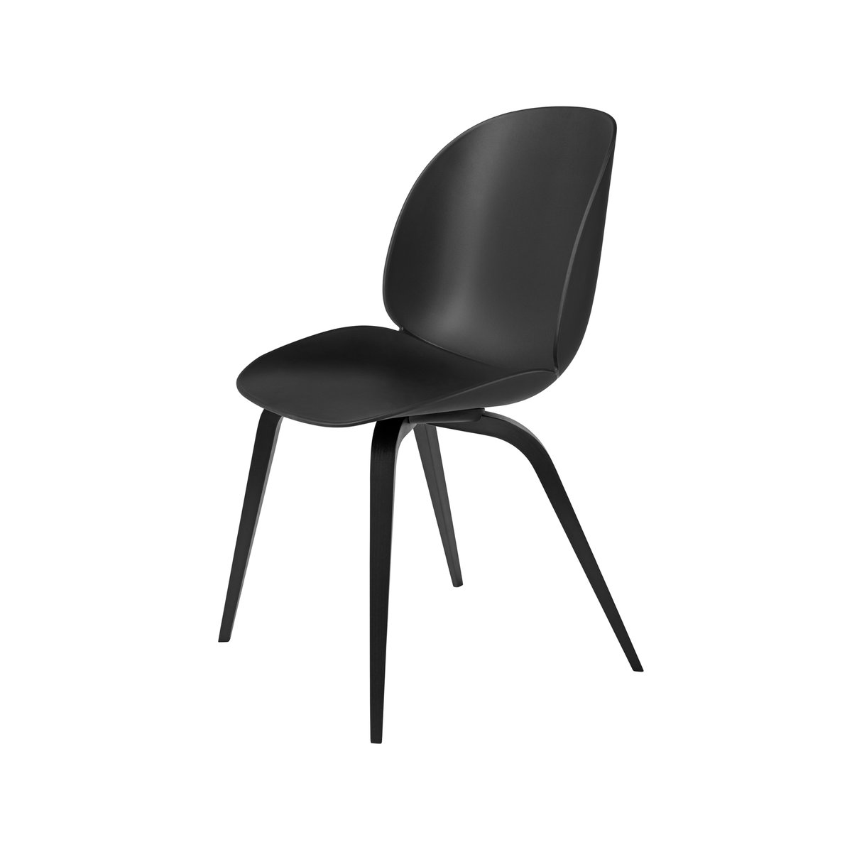 GUBI Beetle chair Black, black stained birch legs