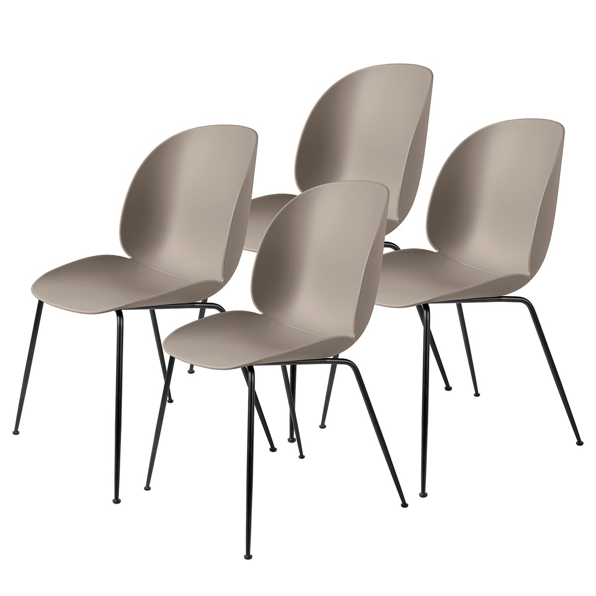 GUBI Beetle chair black legs 4-pack new beige