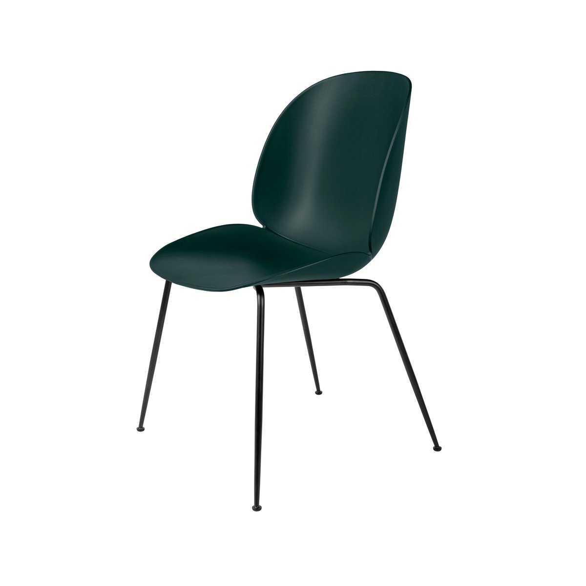 GUBI Beetle chair Dark green, black steel legs