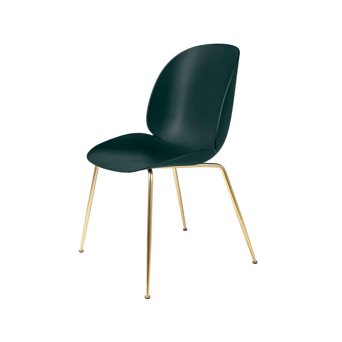 GUBI Beetle chair Dark green, brass legs