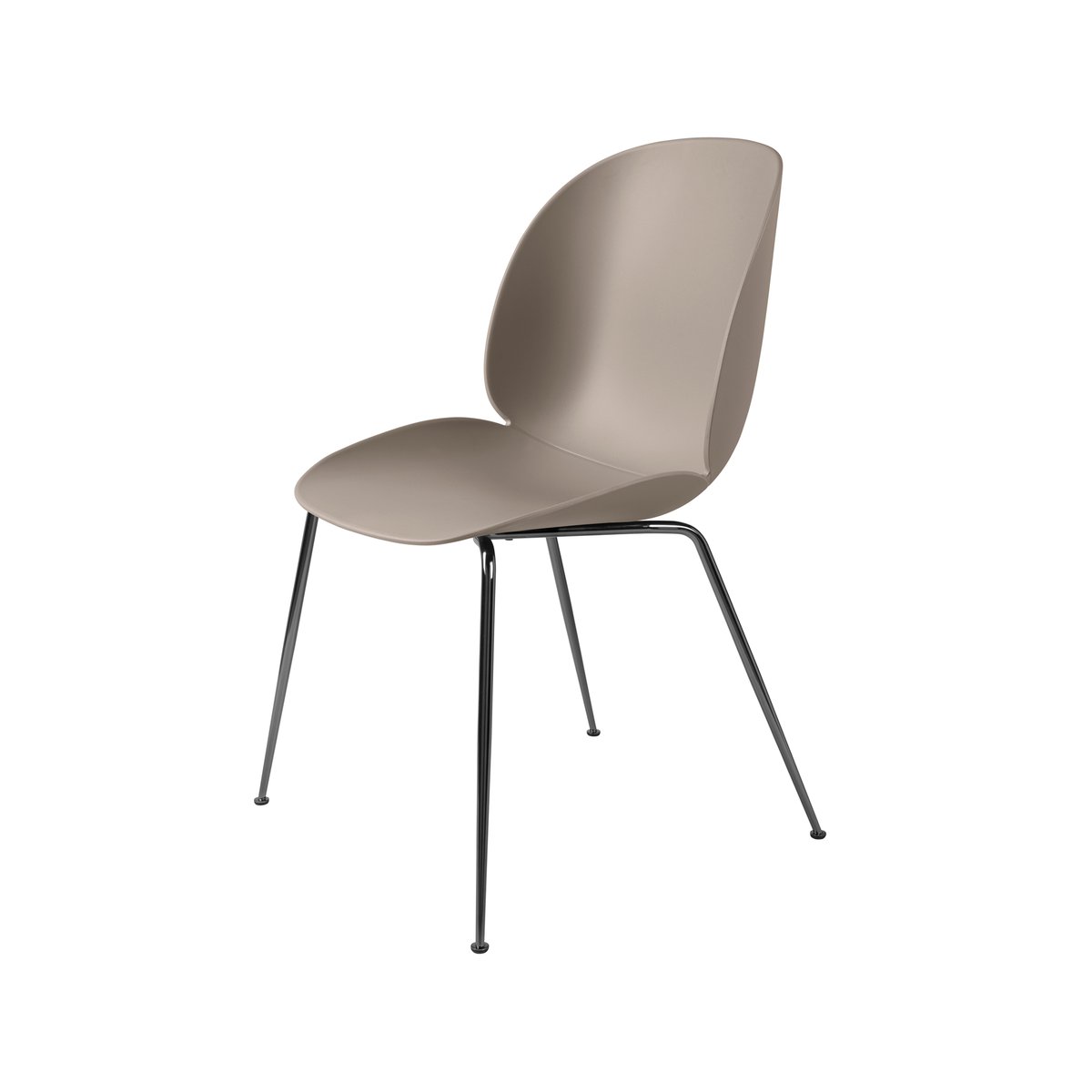 GUBI Beetle chair New beige, black chromed steel legs