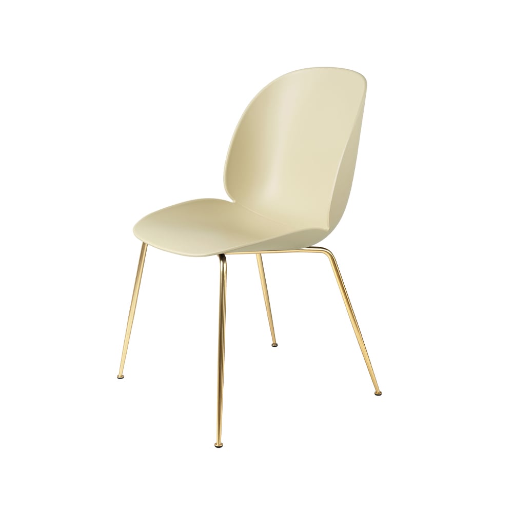 GUBI Beetle chair Pastel green, brass legs