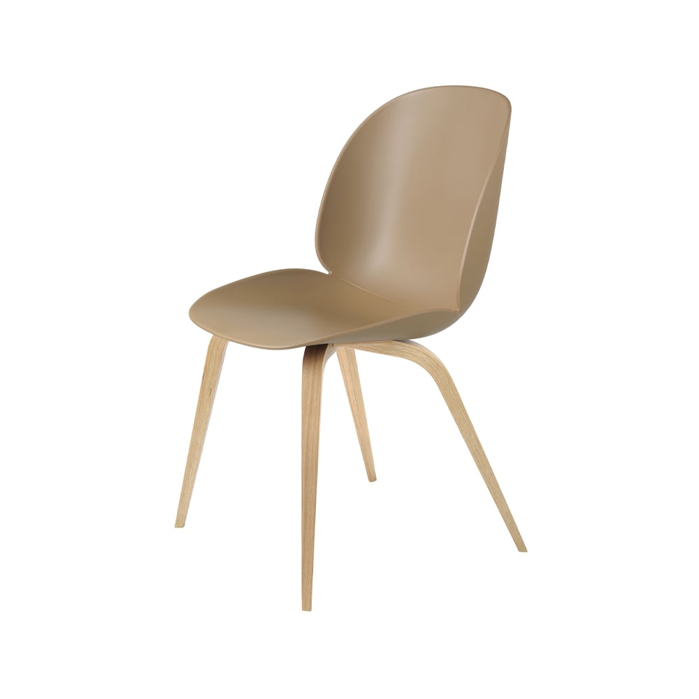 GUBI Beetle chair Pebble brown, matte lacquered oak legs