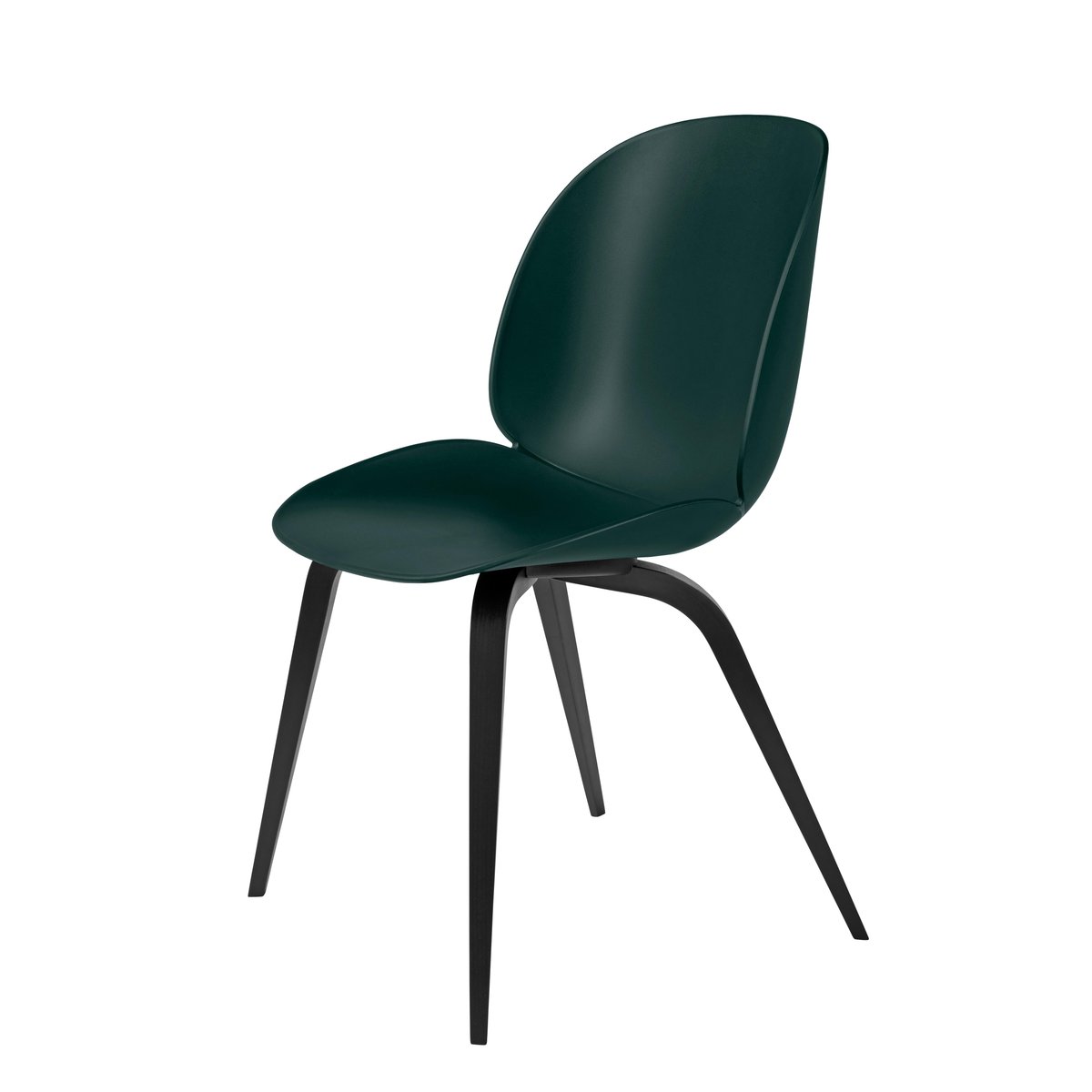 GUBI Beetle chair plastic with black wooden legs Green