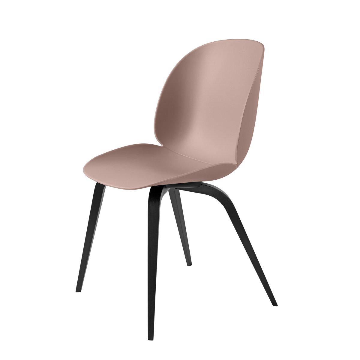 GUBI Beetle chair plastic with black wooden legs Sweet pink