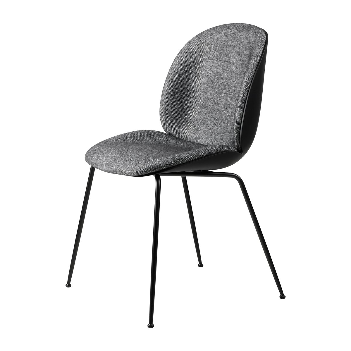 GUBI Beetle chair upholstered front/ black legs Plain 0023-black