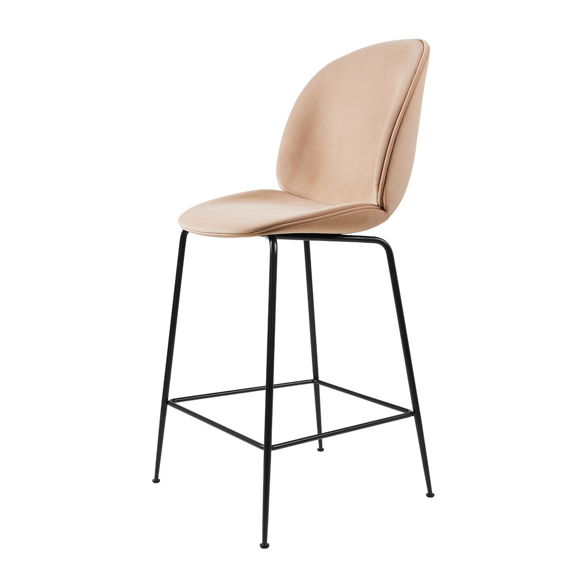 GUBI Beetle counter chair - upholstered bar stool - low Sunday 034-black