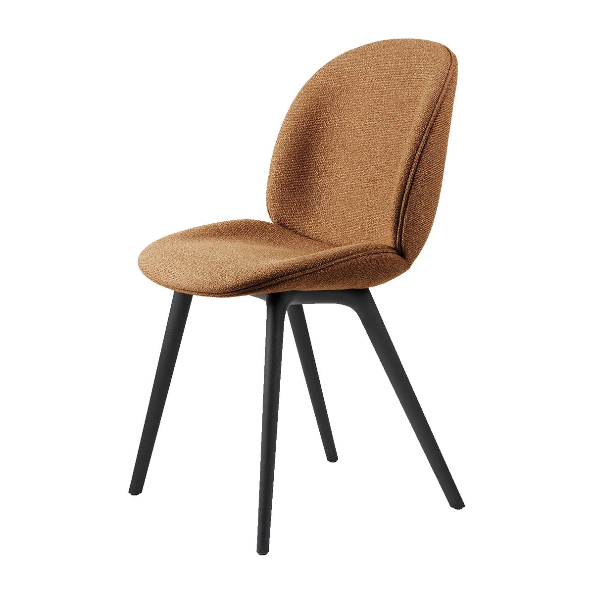 GUBI Beetle dining chair - fully upholstered-plastic base Around bouclé 032-black