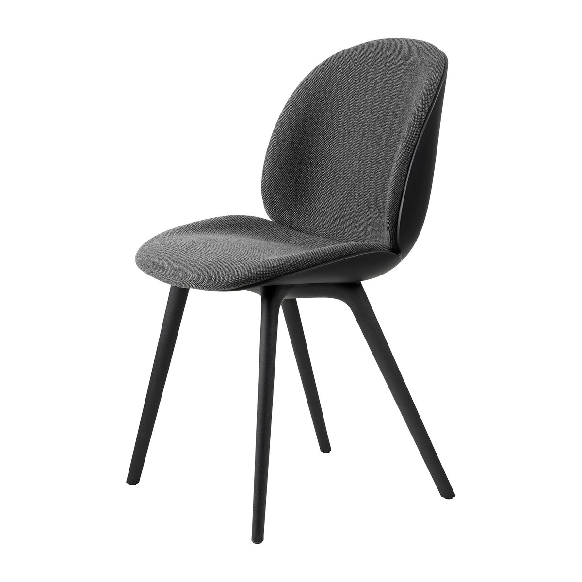 GUBI Beetle dining chair - upholstered front, plastic base Hallingdal 65 nr.173-black