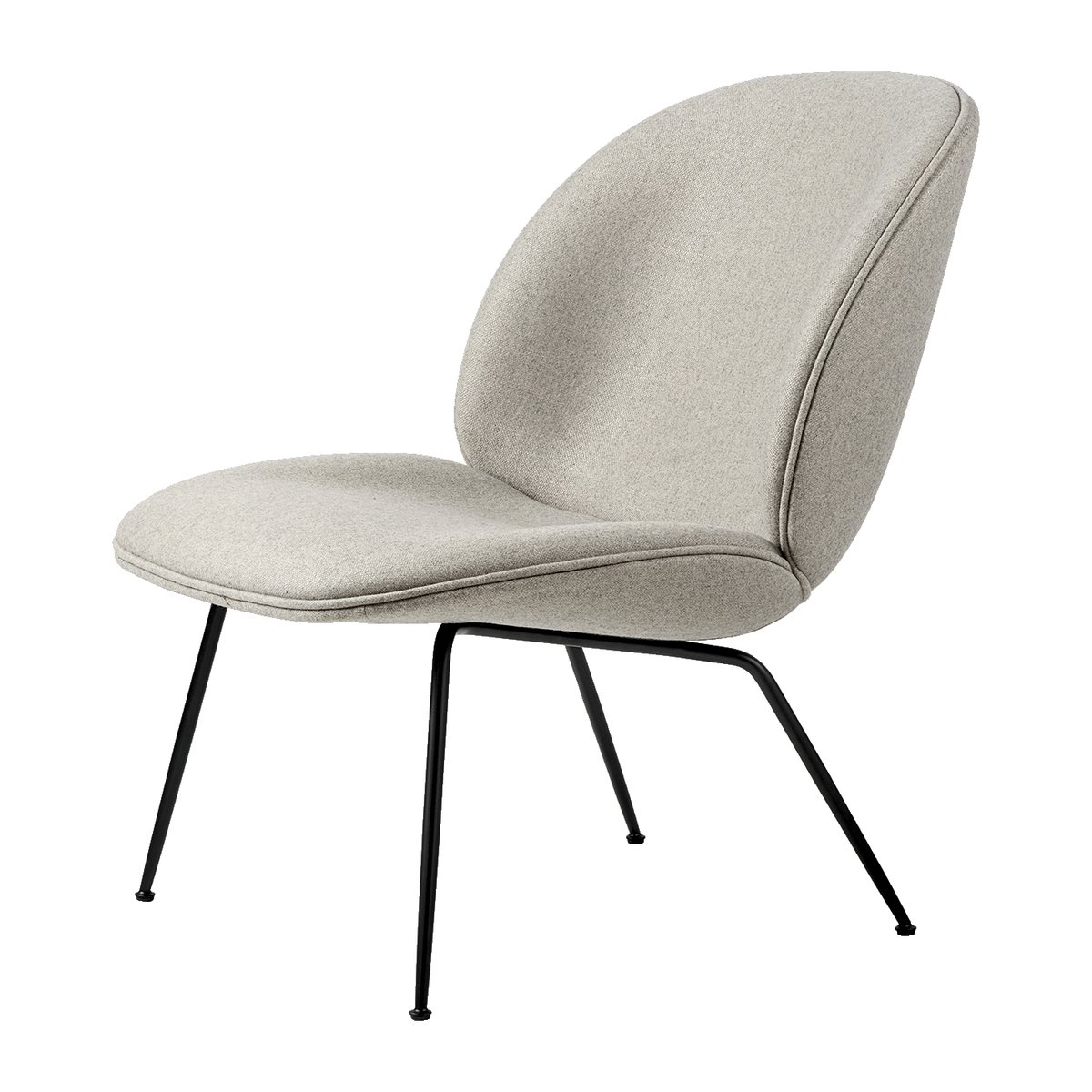 GUBI Beetle lounge chair - fully upholstered conic base Plain 0025-black