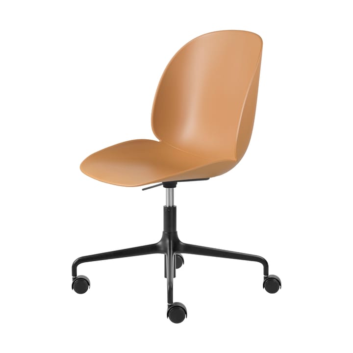 Beetle Meeting Chair office chair - Amber brown-black - GUBI